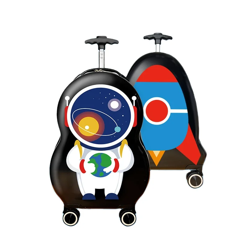

Wholesale Customization Creativity 18inches Kids Trolley Suitcase Sets Wheels Travel Cartoon Rocket Student Carry On Luggage, Customizable