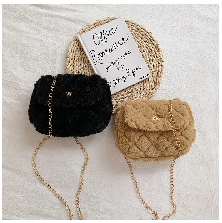 

Trendy 2021 Custom Printed Fur Crossbody Purses and Handbags Woman's Shoulder Hand Bags Ladies