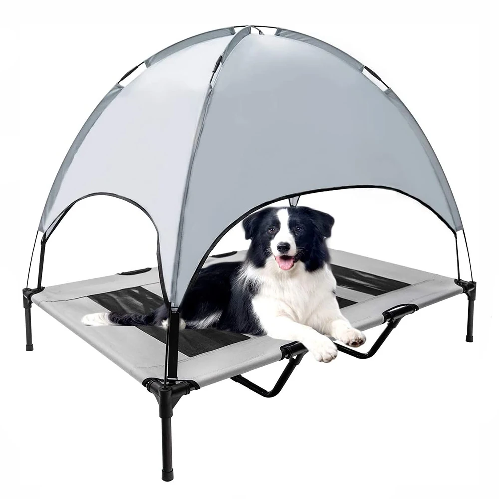 

Outdoor Washable Waterproof Pet Camp Bed Tent Portable Elevated Cooling Dog Bed tent for Indoor Outdoor Use, Grey/red/brown