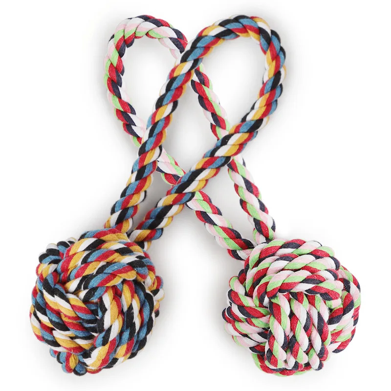 

Eco Friendly Bite Resistant Teeth Cleaning Training Interactive Cotton Rope Pet Dog Toy, As picture