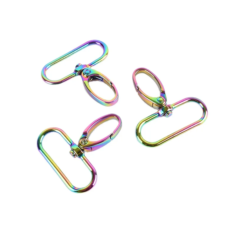

Dropshipping Snap Hook Rainbow Keyring  Keychain Key Ring Swivel Snap Hook (a bag of 10pcs