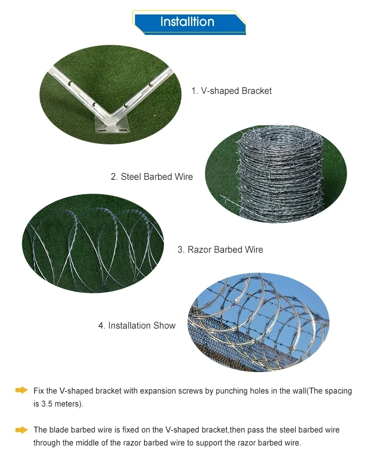 Bto&cbt Antirust Galvanized Concertina Razor Wire/razor Barbed Wire