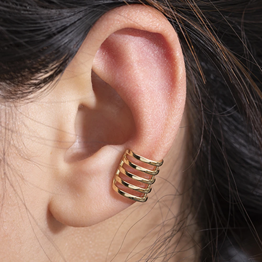 

2021 Wholesale gifts bohemian brass jewelry no piercing ear cuff earrings for women wrap clip earring girl trendy earrings