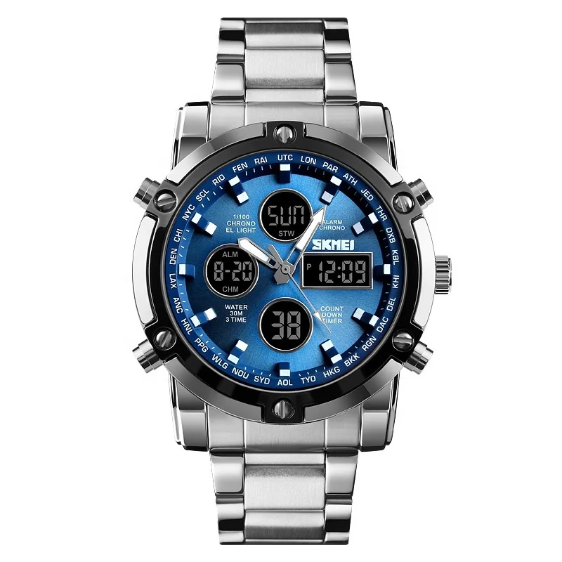 

JY-Mall Skmei 1389 Fashion Sport Men watch with Time Week 3Time Alarm Chrono CoutDown Date Function Digital Wristwatch