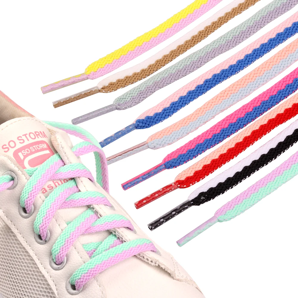 

[18]Macaron sports casual cloth shoes board shoes small white shoes with nylon flat Two-color shoelaces, 9 colors