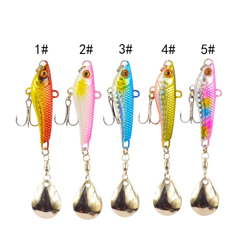 

Hard Bait 52mm 29.7g Freshwater Metal Blade Sinking VIB Vibration trout Bait fishing Lure Tackle, 5colors