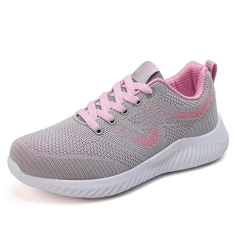 

Wholesale Fashion Lace-Up Black Sport Shoes For Women Sneakers Light Flat Tennis Woman Shoes Women's Gym