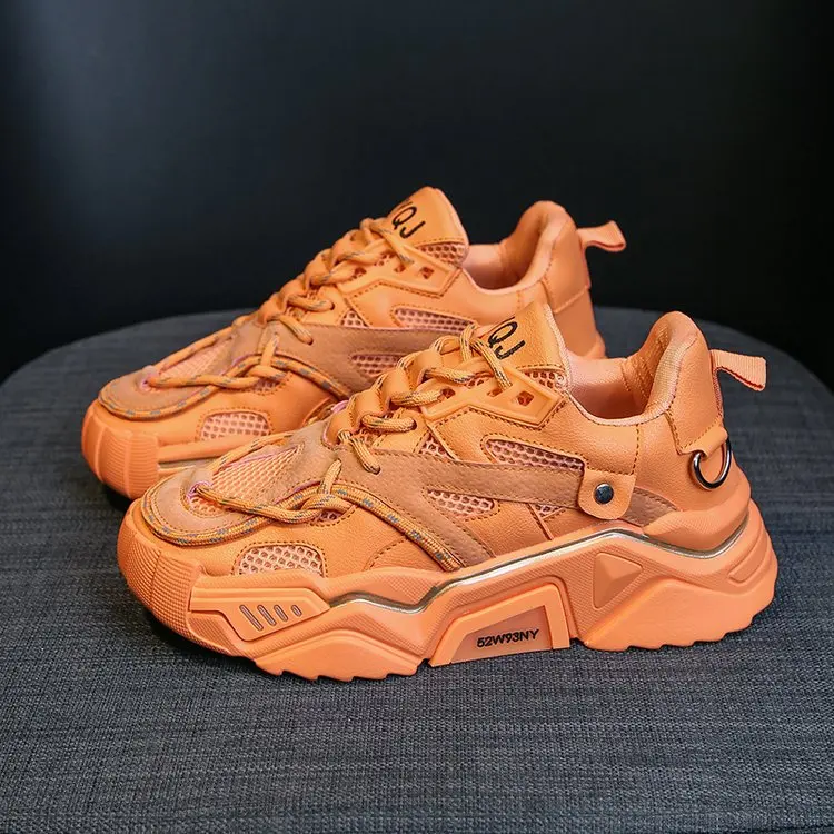 

Manufacturer Custom Lightweight Sneaker Casual Sport Shoes Comfortable Running Sneakers Women, Green, white,orange