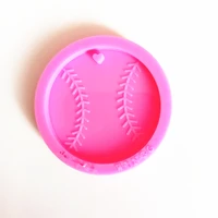 

Shiny baseball keychain mold DIY epoxy resin table keychain silicone molds