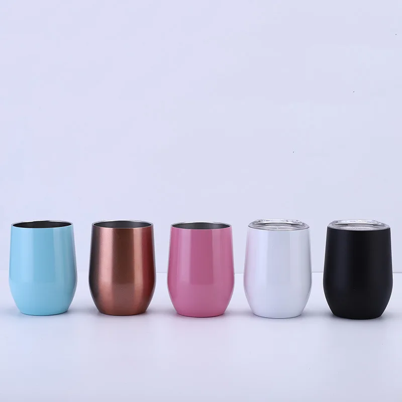 

warehouse Hot sale 12oz sublimation blanks stainless steel double wall egg shape wine tumbler