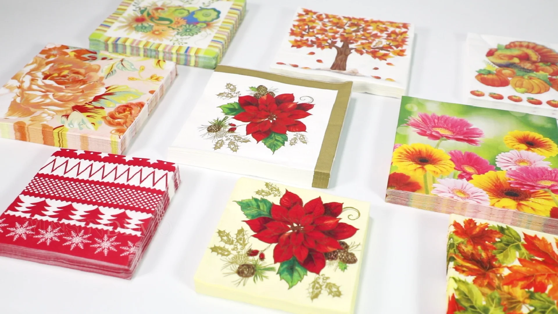 Floral Print Disposable Salmon Color Decoupage Paper Napkins,Decoupage