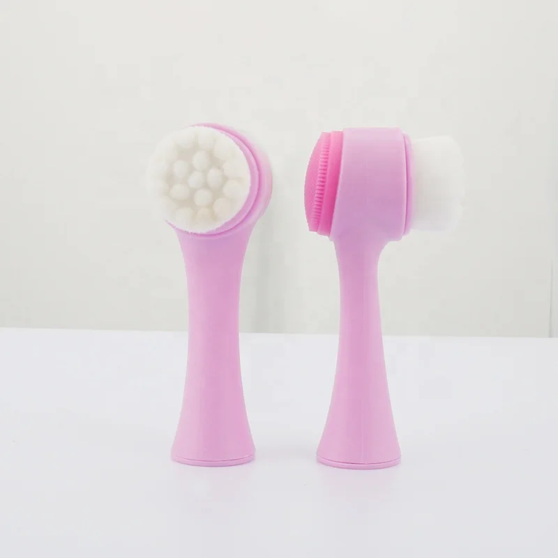 

Wholesale single Facial Cleansing Silicon Face Brush synthetic fiber brush, 3color