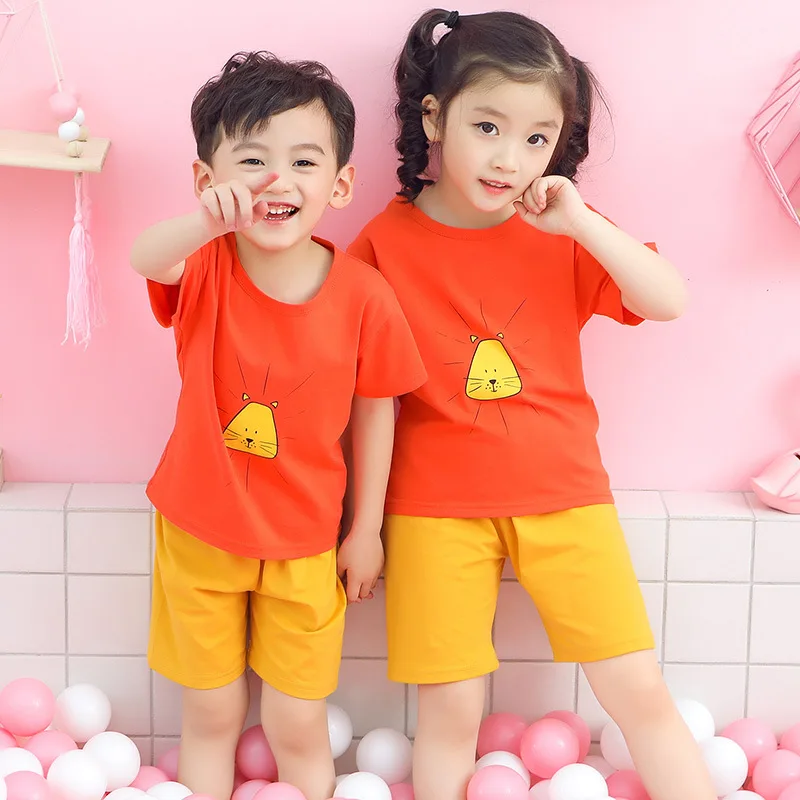 

wholesale 2-piece unisex children clothes big kids summer clothing sets