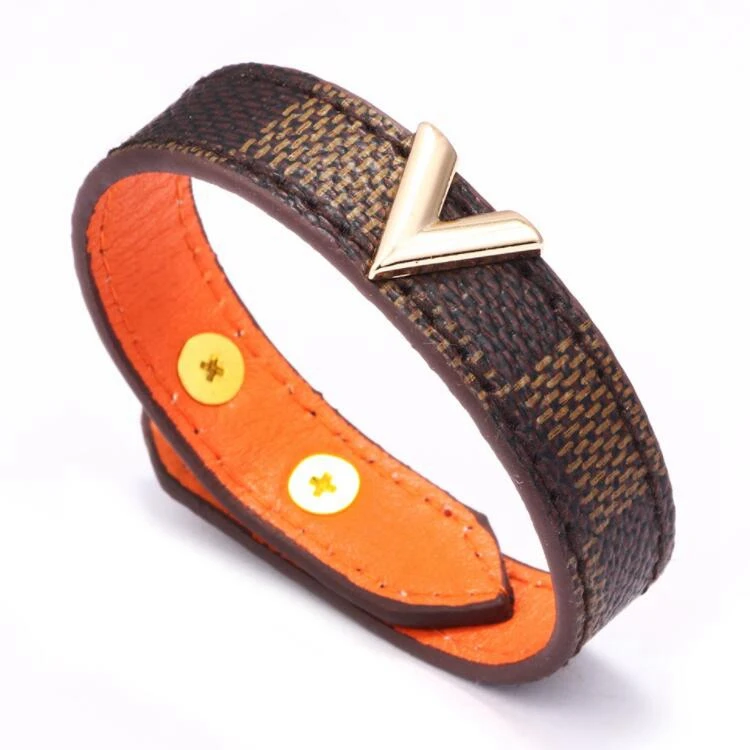 

New Fashion Alloy V Shaped Adjustable Metal Button Leather PU Bracelet For Men Women, Black/white /brown