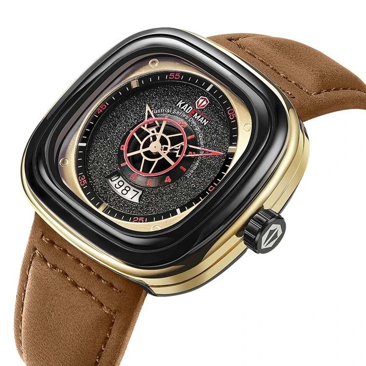 

KADEMAN 9030 Best Name Brand Quartz Watches Leather Band Analog Fashion Dress Men's Watch