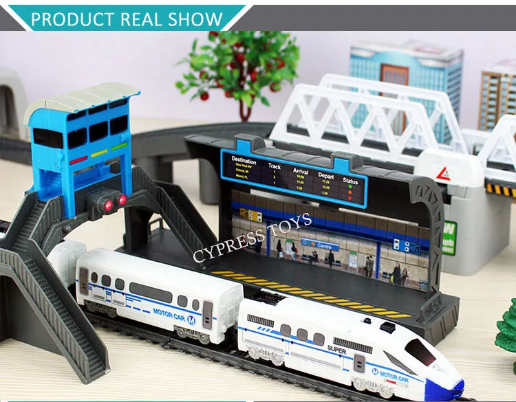 Classical Electric Toy Train Set with Tracks - 18 PCS Plastic Train ...
