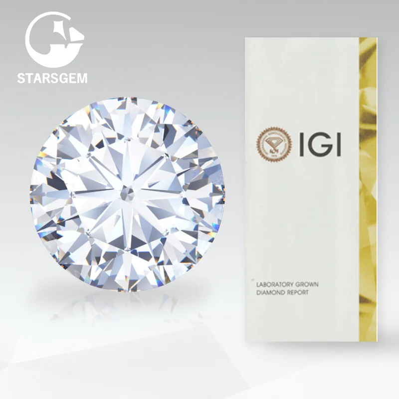 

Starsgem IGI Certified 5 4 3 2 Carat White Lab-Grown 5ct 4ct 3ct 2ct Lab Grown Diamond