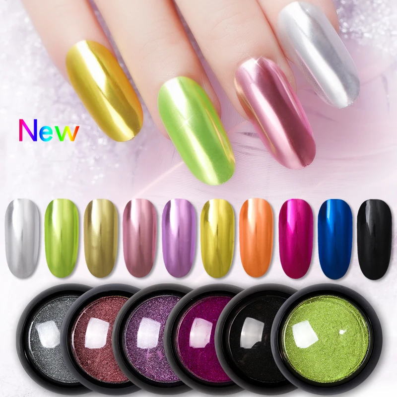 

Nail Art Glitter Mirror Powder Chrome Glitter Rub Pigment Powder For Nail Design Manicure Mirror Glitter