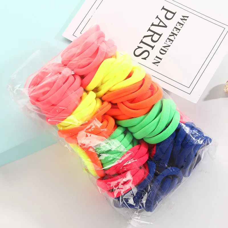 

Free Shipping 100pcs Pack Hair Scrunchies Girls Headbands Tie Gum Rubber Bands Elastics Accessories Girl Headwear Hair Holders