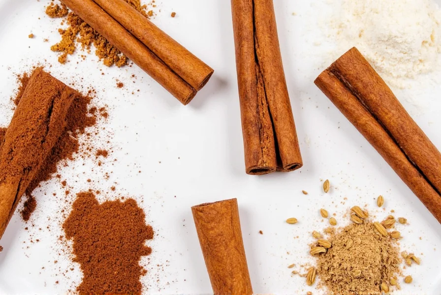 Cinnamon in a spice rack