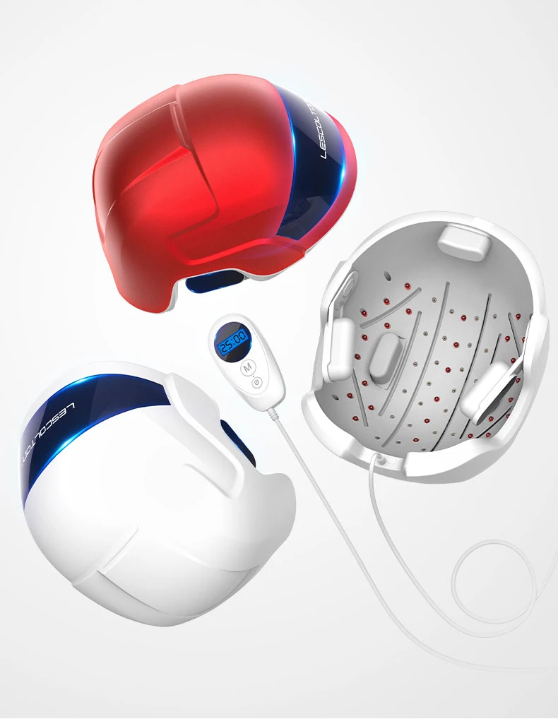 

Nanohair red light alopecia hair regrowth treatment cap hair growth laser, White,red