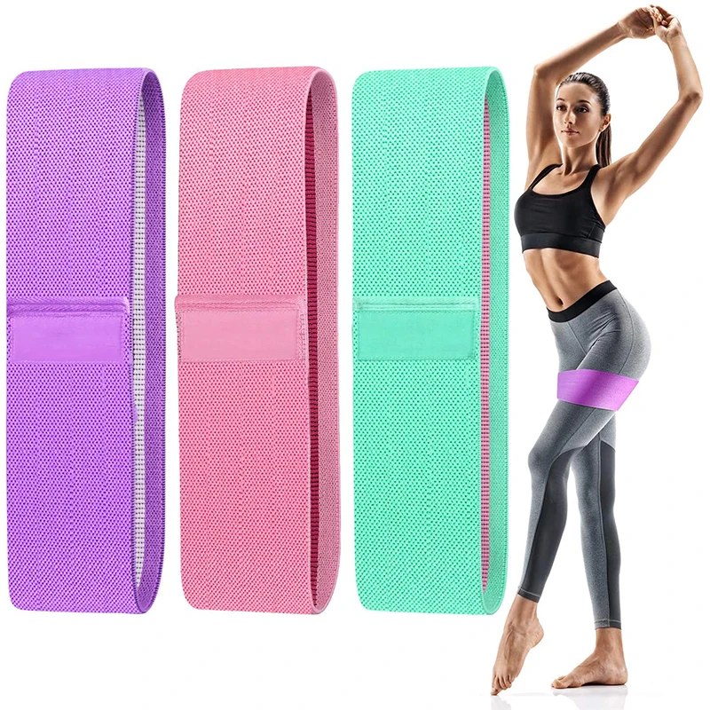 

CHENHONG Booty Bands Custom Logo Non Slip Elastic Hip Circle Bands Workout Women Fitness Fabric Resistance Bands, Green,pink,purple or custom