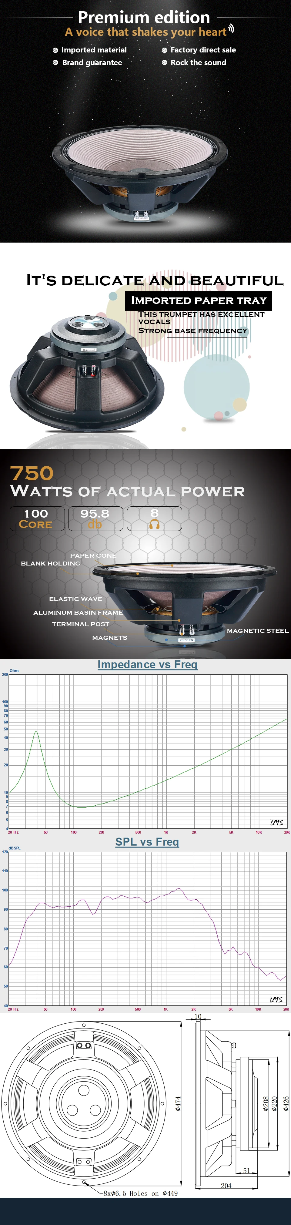 5 core speaker 18 inch