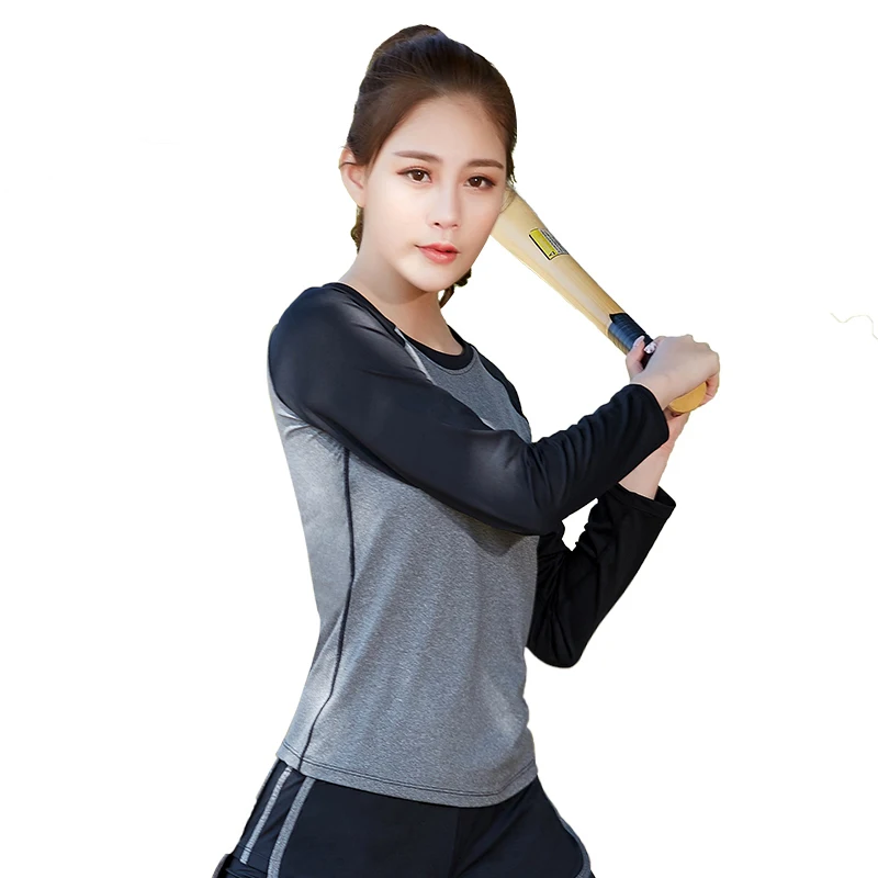

Hot Sale Korean Wholesale Activewear Gym Shirts Long Sleeve Sports Tops Quick Dry Women Long Sleeve T Shirt For Yoga, As picture, custom your brand