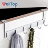 6 Hooks Over Door Hanger DIY Door Hanger for Hanging Coat Clothes Hat Towel Bag VT-16.009