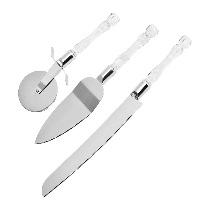 

Elegant Stainless Steel Silverware For Weddings Birthdays Anniversaries Wedding Cake Knife And Server Set, Base on stock