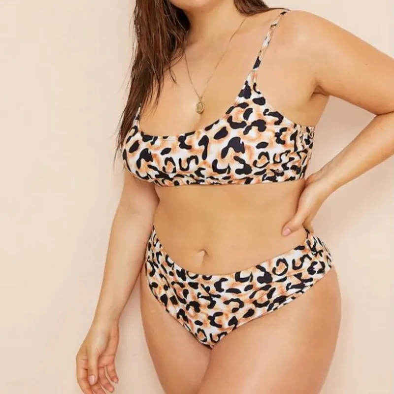 

Top Ranking Suppliers Sexy High Waist Leopard Print Bikini Small Fresh Style Backless Split Swimsuit, As pictures