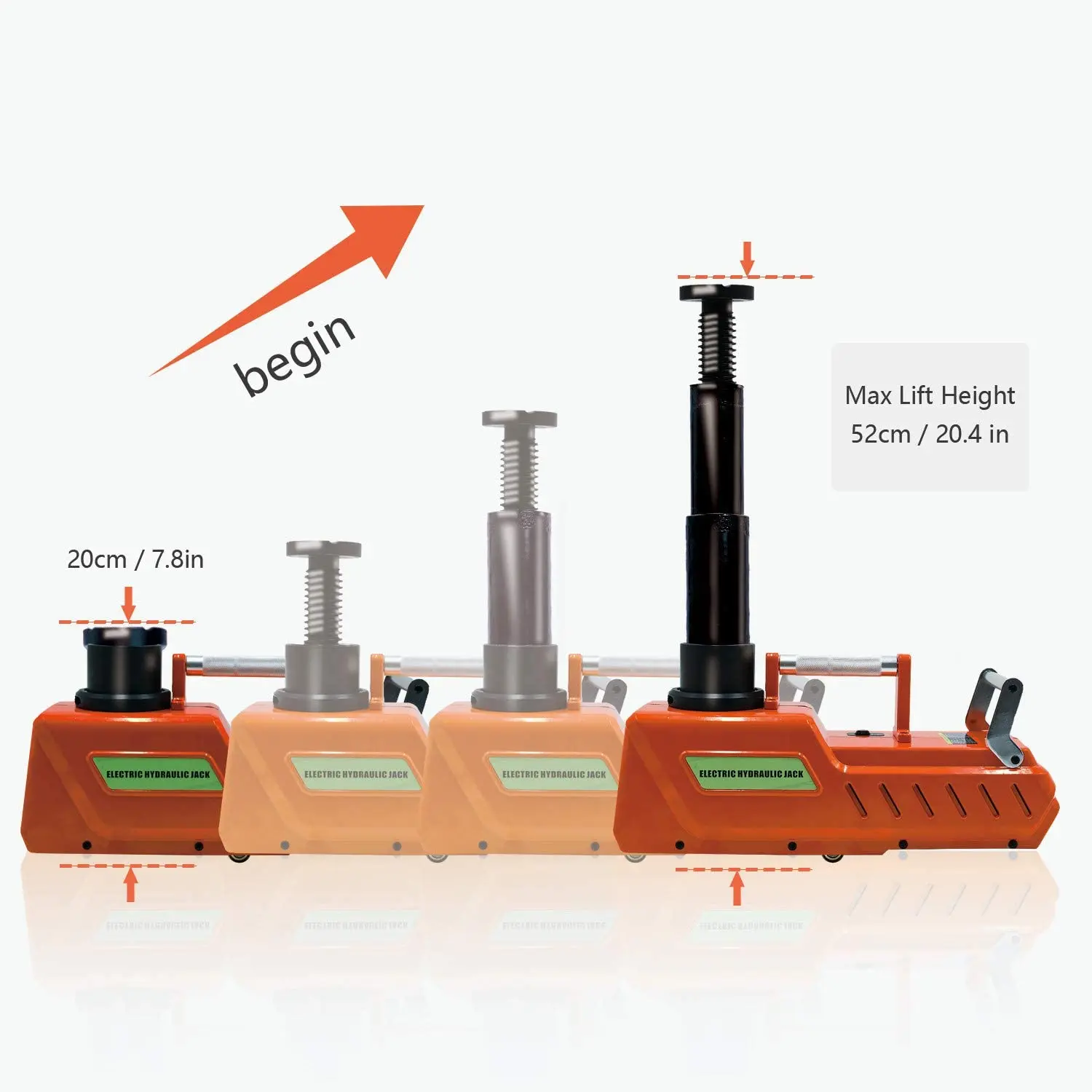 Atlifix 15t Electric Hydraulic Car Jack,12v Heavy Duty Electric Screw Jack With Led Light For Rv