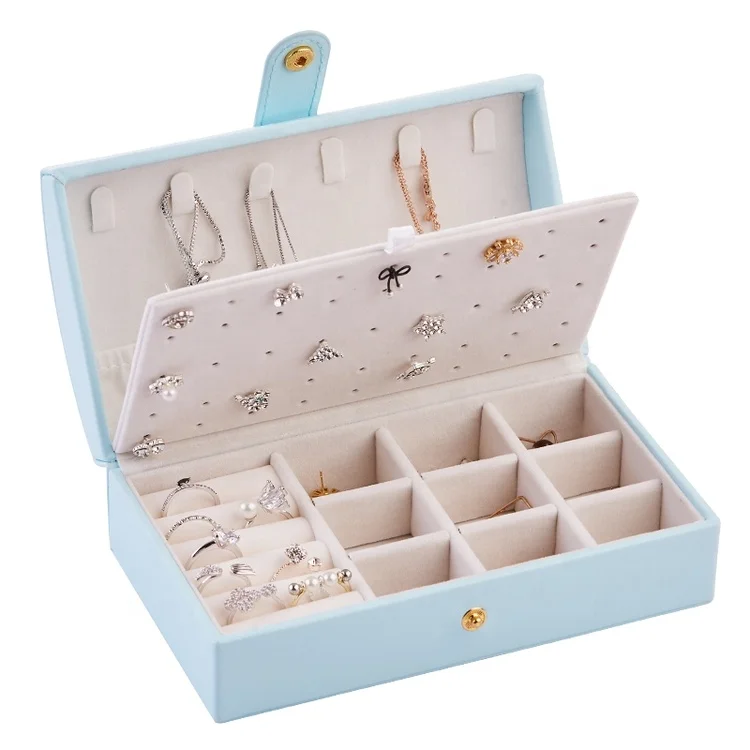 

Jewelry Organizer Display Travel Case Boxes Portable Jewelry Box PU Leather Storage Bracelet Ring Box