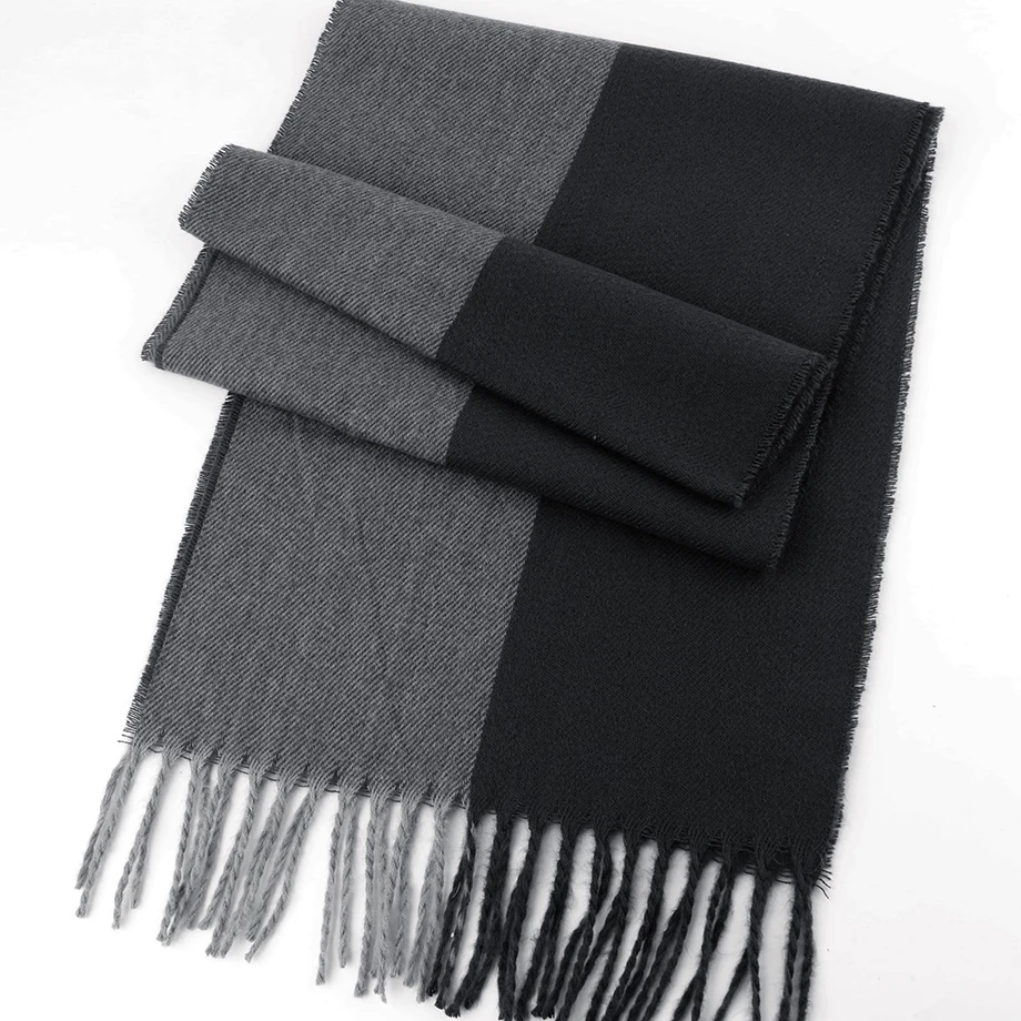 Mens Winter Scarf Warm Long Plaid Classic Tassel Scarf for Women Men