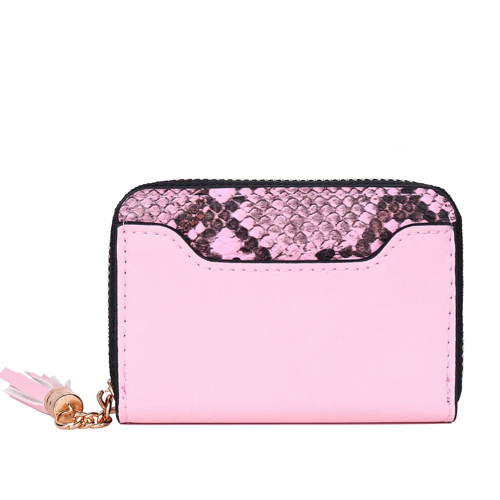 

Fashion Portable Wallet Safe Snake Wallet Design Petal Tassel Pendant Wallet with Zipper, 2 colors