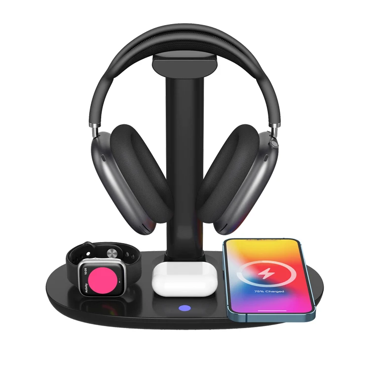 

Multifunctional Headphone Stand 4 In 1 Wireless Charger For Phone Watch Earphone