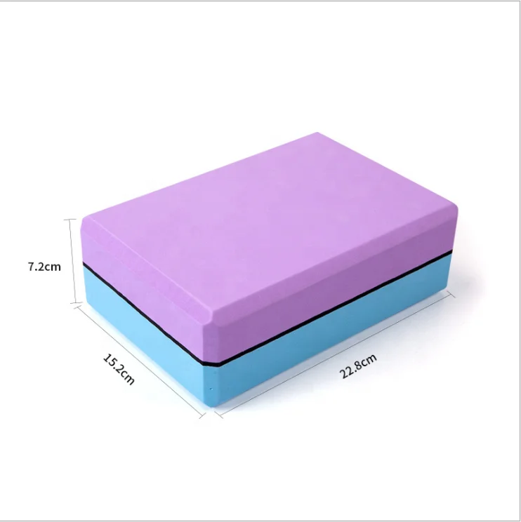 

custom logo durable double color yoga foam yoga block eco EVA yoga block, Pink, purple, blue, green, orange