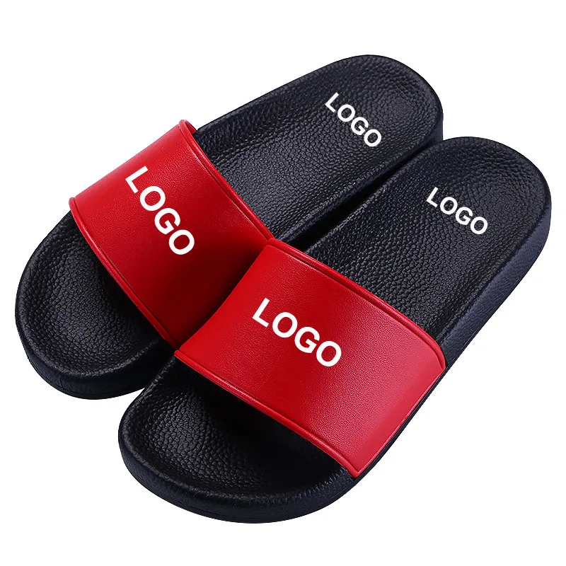 

customized slide-on sandals men shoes pvc beach custom summer slides sandals with logo 2021