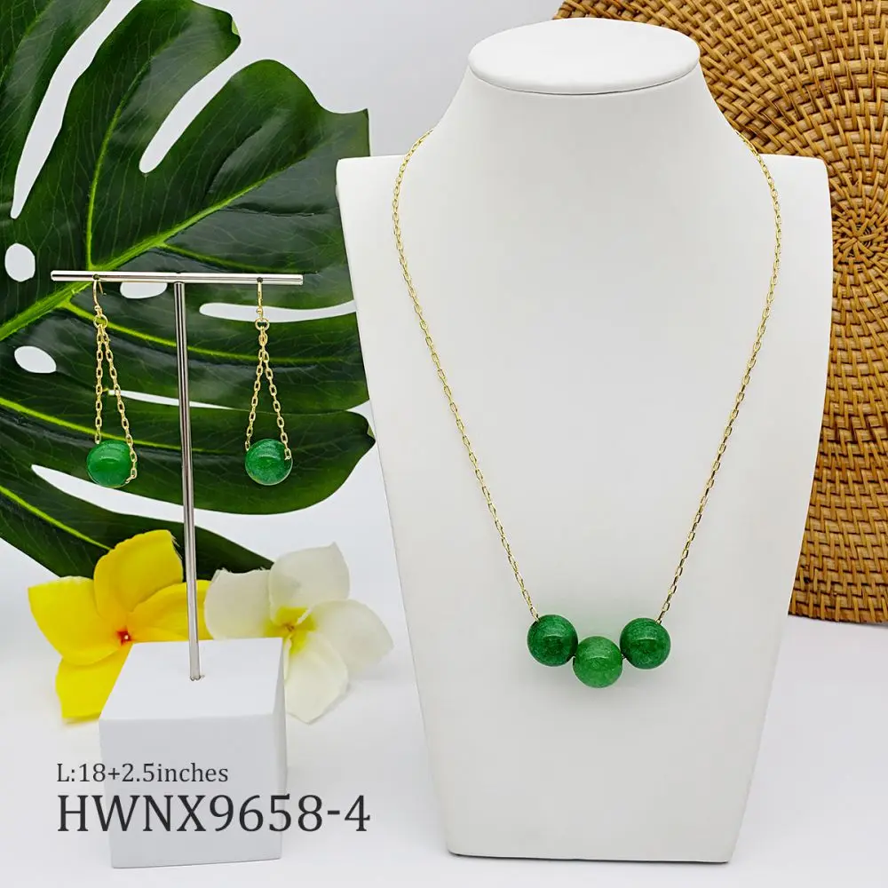 

Simple necklace hawaii necklace gold chain jade necklace set