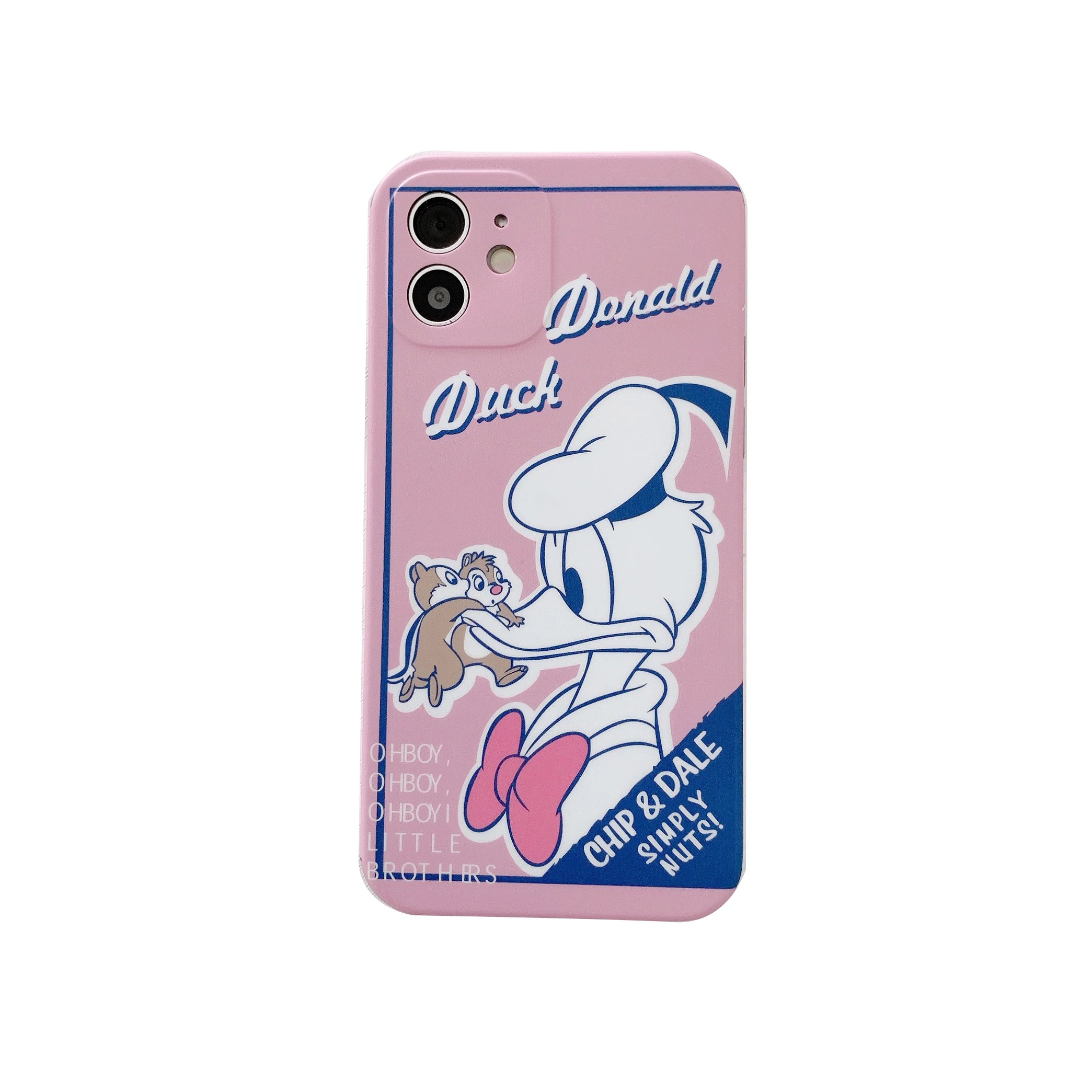 

2021 Donald Daisy Duck Straight Edge IMD Phone Case For iPhone 12 Pro Max 11Pro XR XS Max 11 Pro Max Back Cover Cartoon IMD Case
