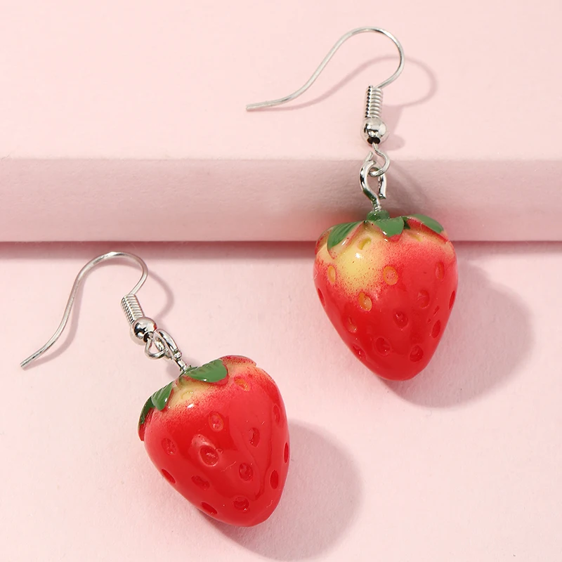 

Wholesale Fashion Silver Jewelry Earring Making Earings Strawberry Earrings For Girls
