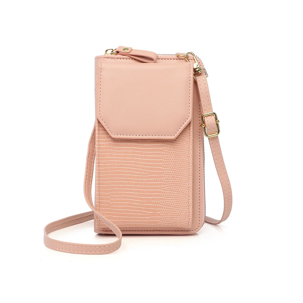 

2021 New Style Ladies Pu Leather Long Wallet Crossbody Women Mobile Phone Bags