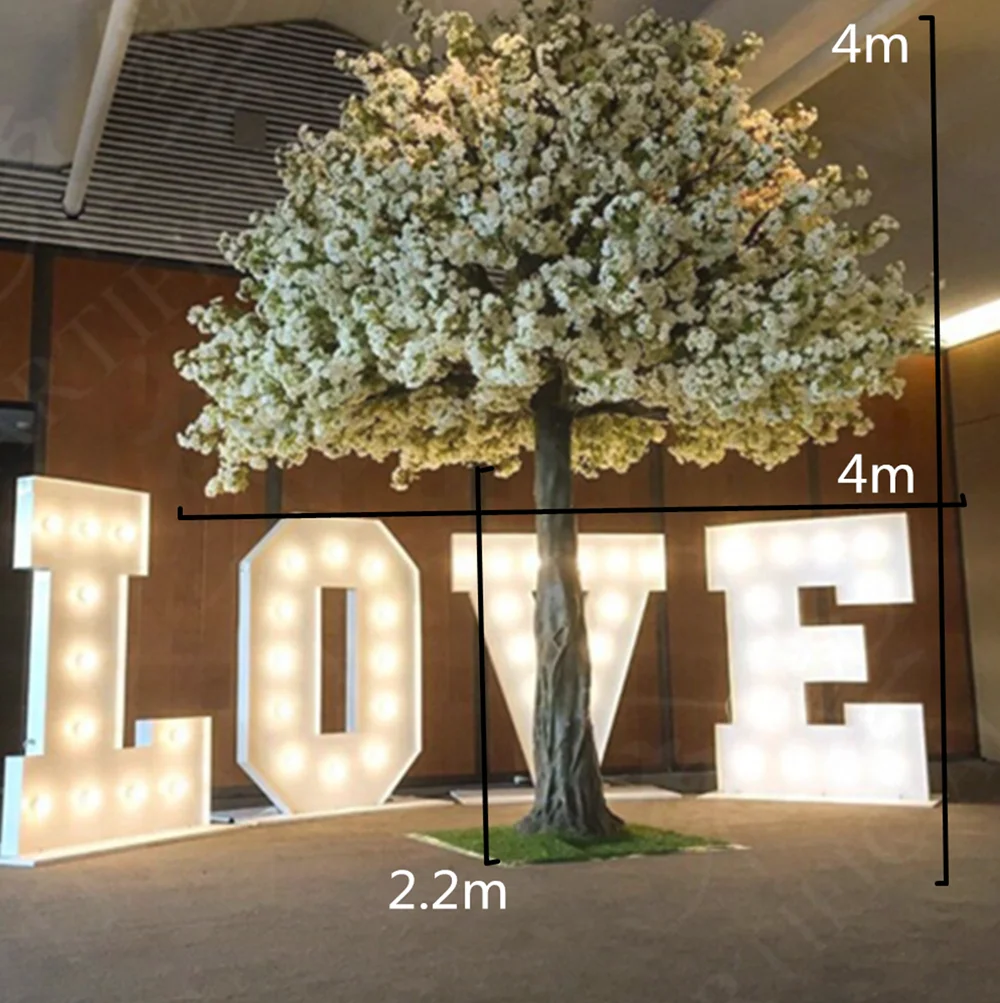

10ft Indoor Faux Plastic Sakura Silk Flower Big Fake Trees Wedding Event Deco White Large 3M Artificial Tree Cherry Blossom Tree, White,pink or any other color