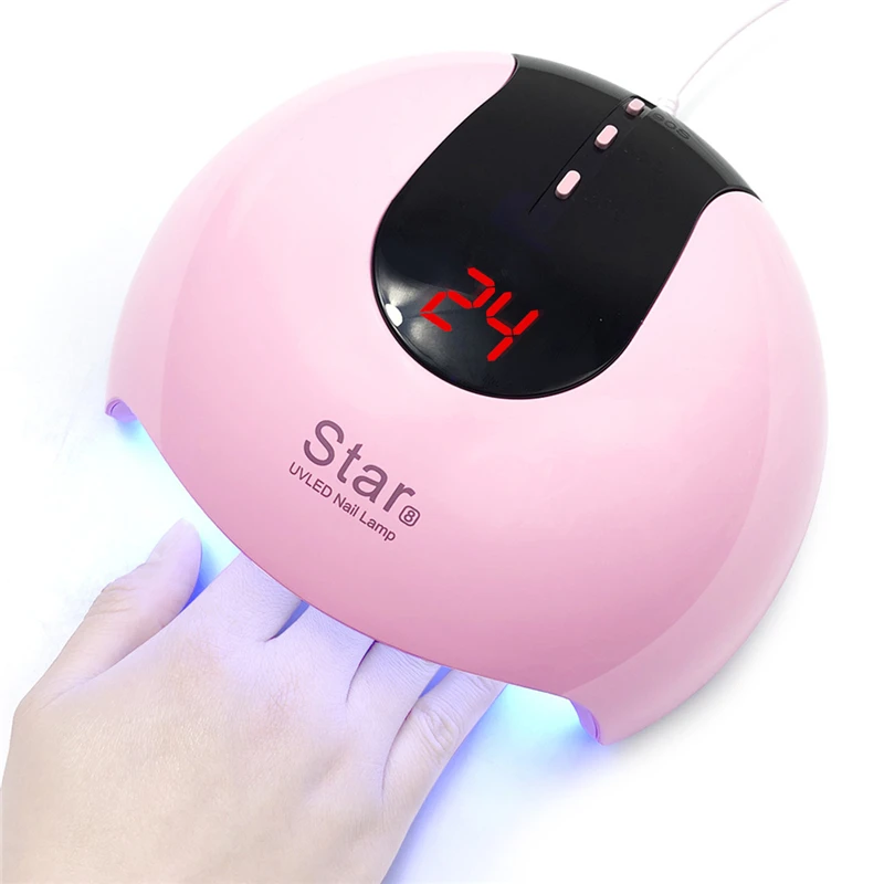 

Nail Lamp Poly Gel Polish 36W Curing Lamp Portable Lightweight Nail Dryer, White/pink