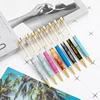Hot Selling Fashion Barrel DIY pen Herbarium Crystal Quicksand Glitter Floating 3D Marble Empty Metal Pen for DIY