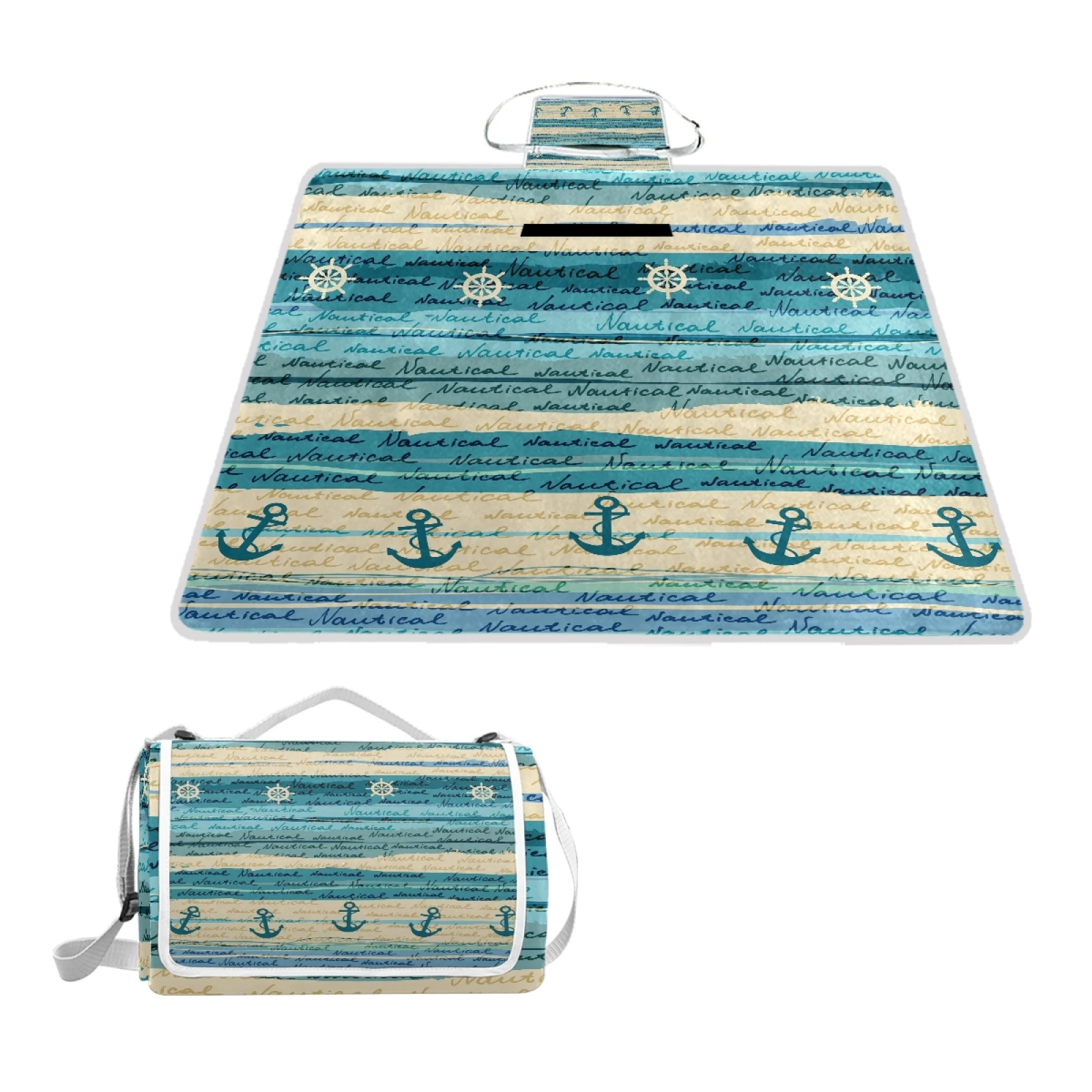 

Custom Anchors Patterns Beach Camping Rug Folding Picnic Mat Beach Blanket Tent Mat For Travel Outdoor