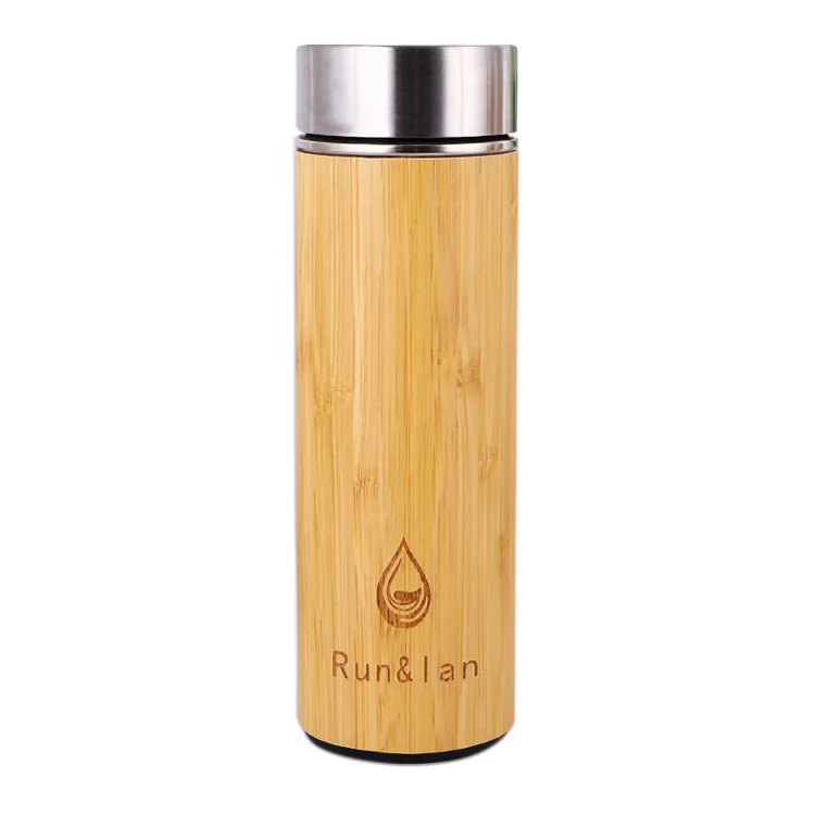 

Manufacturer Hot sale Leak proof bamboo tumbler custom logo stainless steel vacuum flask water bottle