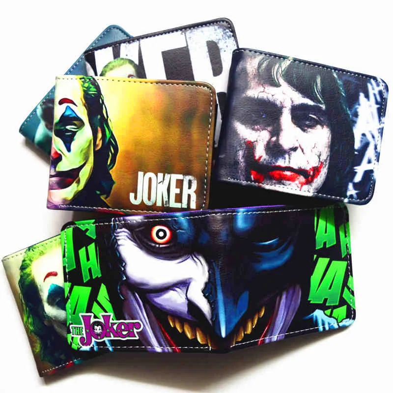 

Cartoon clown Joker Print Zip Around Wallet - Goth Punk Pattern Single Zipper Clutch Purse Card & Phone Slots Halloween Pouch, As picture