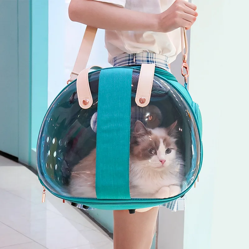 

Foldable And Breathable Portable Transparent Plastic Clear Backpack Bag For Pets, Customized color