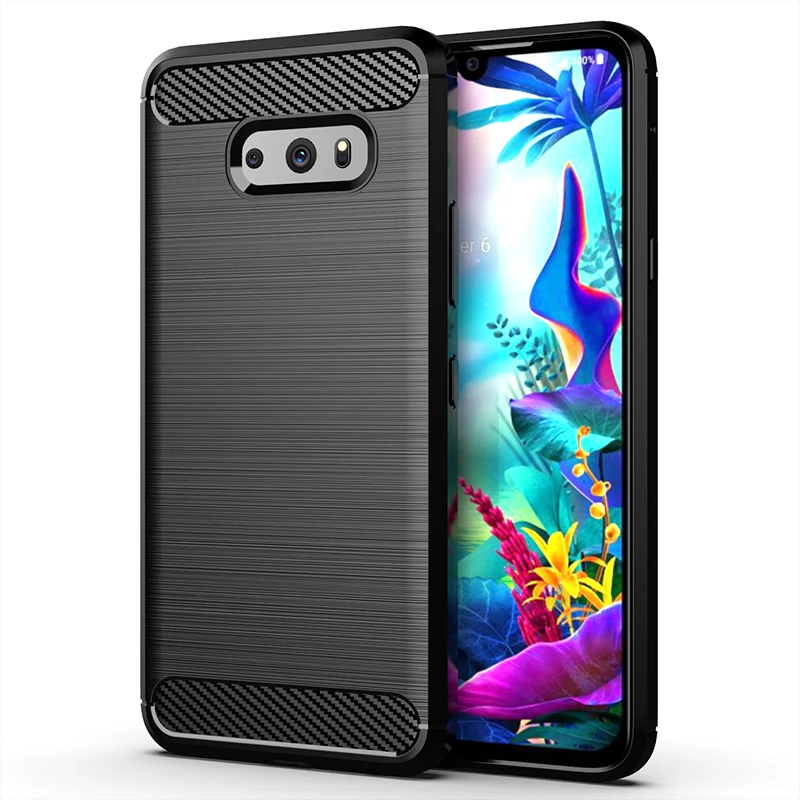 

Luxury Designed Carbon Fiber Tpu Shockproof Soft Silicone Mobile Cell Phone Case Back Cover Accessories For LG g8x, 4 colors